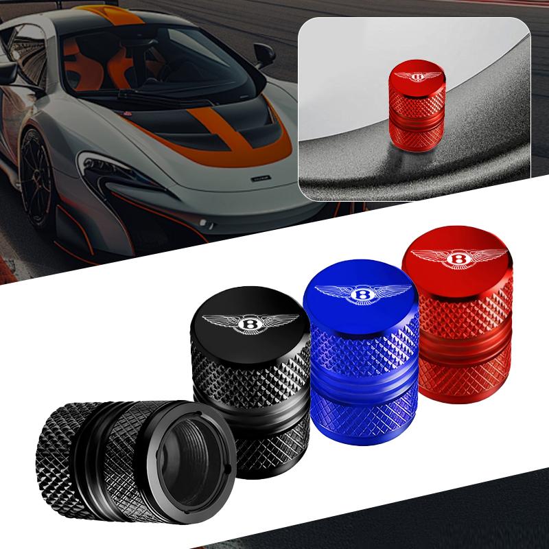 4Pcs Metal Car Wheel Tires Valve Dustproof Cover Accessories For Bentley Continental GT MULLINER Bentayga FlyingHurtlingSpurlogo