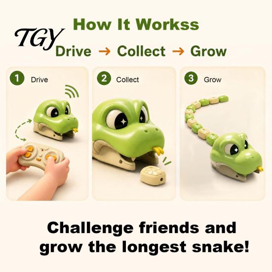 Remote Controlled Snake Toy 1/2 Sets Control Magnetic Toy, 2 Players Competitive Eating Itself Parent-Child Interactive for Toddlers Boys