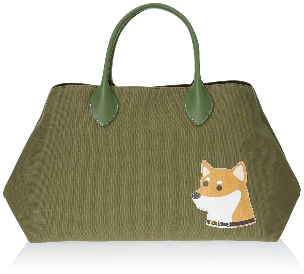 Kitamura Dog Handbag Khaki 33334 P-0685 Women's (Shiba Inu) [Green]