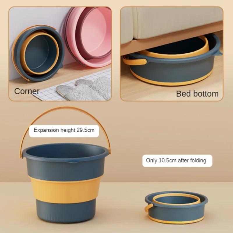 Outdoor Camping Folding Bucket Thickened Portable Bucket Fishing Bucket Travel Portable Folding Water Bucket