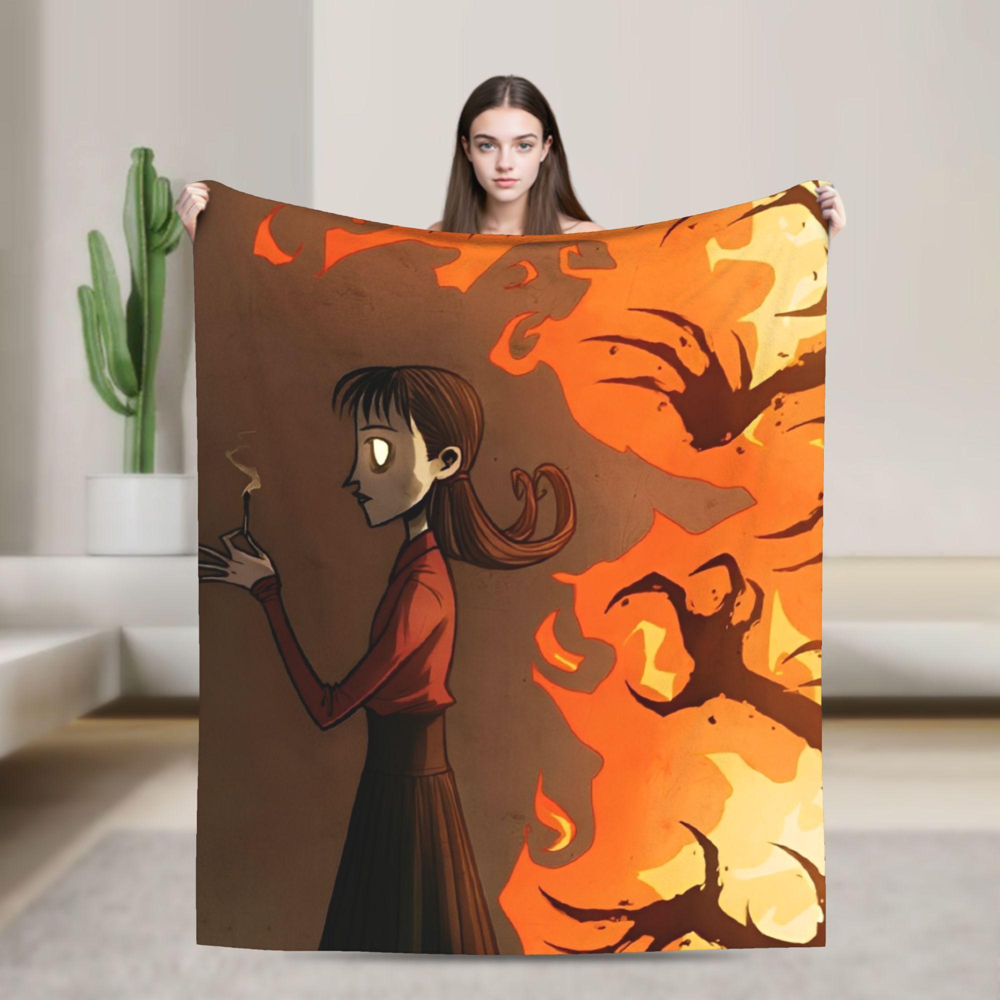 

Don t Starve Willow Fire Girl Flannel Fashion Blanket Survival Game Funny Throw Fashion Blankets for Home 150*125cm Super Soft 75x90cm