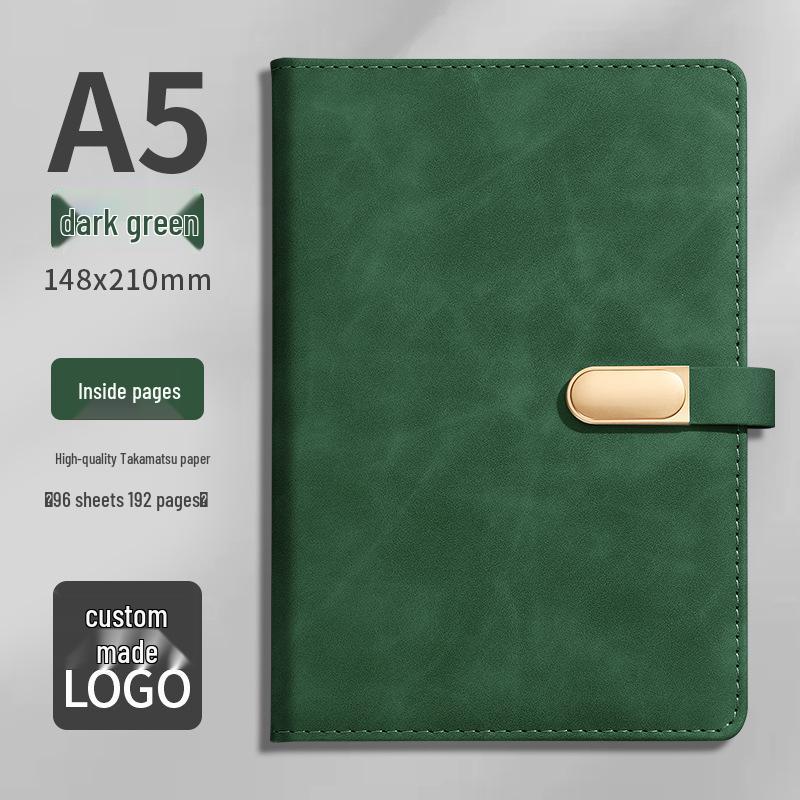 Custom Business Notebook with Metal Buckle and Pen Holder - Personalizable Logo Souvenir