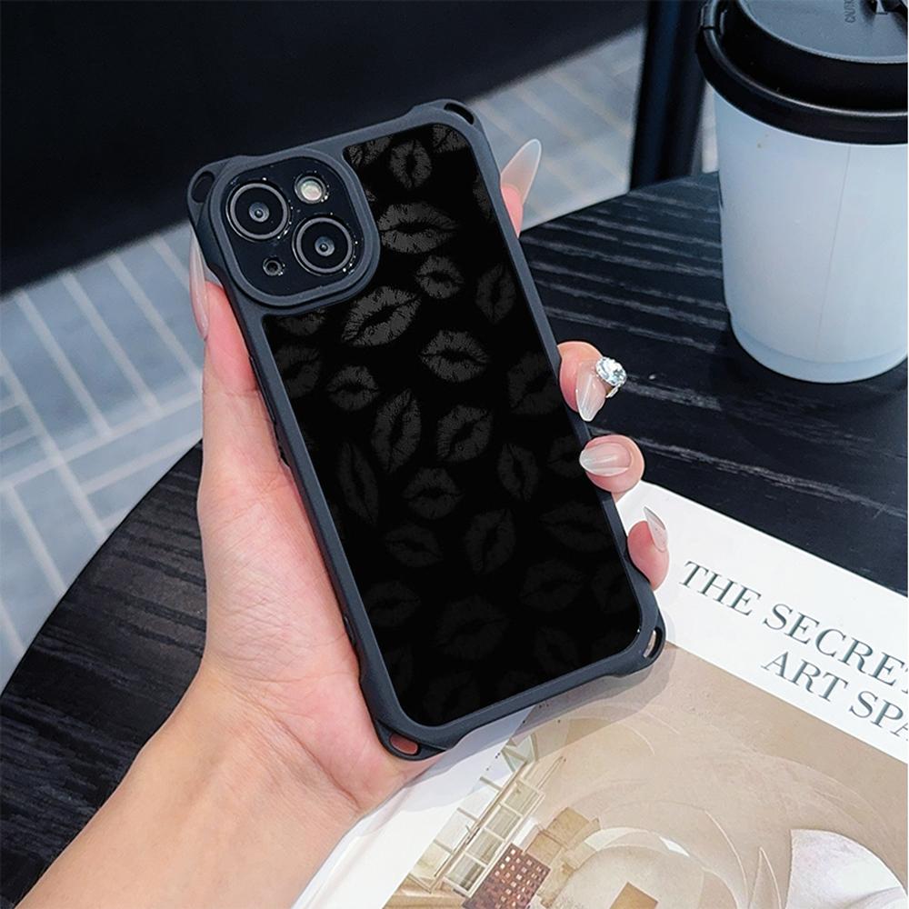 

Мягкие чехлы для телефонов Ae87 Lips Kiss Digital Art для iPhone 16 15 14 13 12 11 Pro Max 7 8 Plus XR XS с ремешком на запястье, защитным шнурком для углов, задней крышкой for iPhone XR