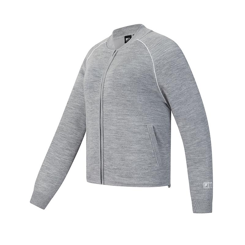 FILA Golf Series Minimalist Classic Sports Golf Versatile Comfortable Knitted Cardigan Jacket Women jackets Gray A11W615411FMG M