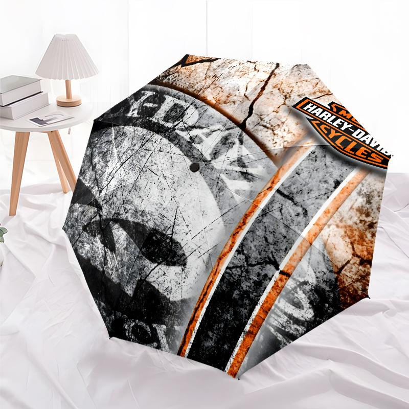 1pc Harley-Davidson Umbrella, Sun Protection, And UV Shielding. It Has Eight Sturdy Ribs for Outdoor Use And Perfect As a Holiday Gift