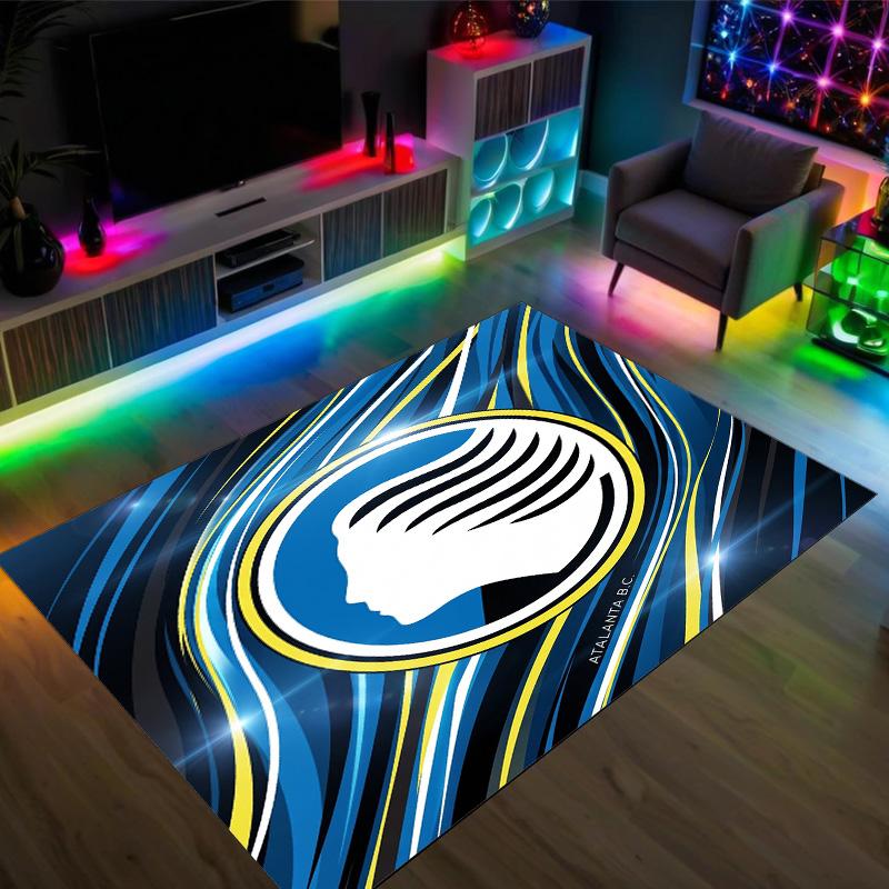 Atalanta FC Design Crystal Velvet Carpet Cozy Non?Slip Printed Rug For Bedroom Living Room Entrance