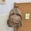 Schoolbag simple foreign style tie-dye backpack new trendy and cool texture large capacity computer backpack junior high school student schoolbag