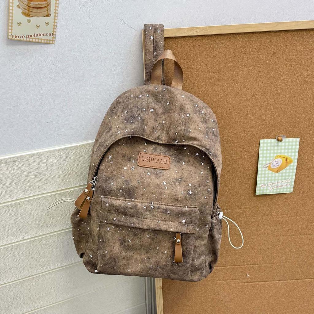Schoolbag simple foreign style tie-dye backpack new trendy and cool texture large capacity computer backpack junior high school student schoolbag