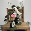 Bike Rider Ghost Statue Resin Ghost Riding On A Bicycle Figurine Halloween Ghost Sculpture for Home Parties Decoration Table Centerpiece