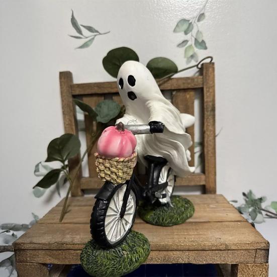 Bike Rider Ghost Statue Resin Ghost Riding on A Bicycle