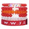 Wwjd Kreuz Armbänder mit Perlen Handgefertigt Geometrisch Polierte Steine Für Männer Frauen Freundschaft Und Glaube