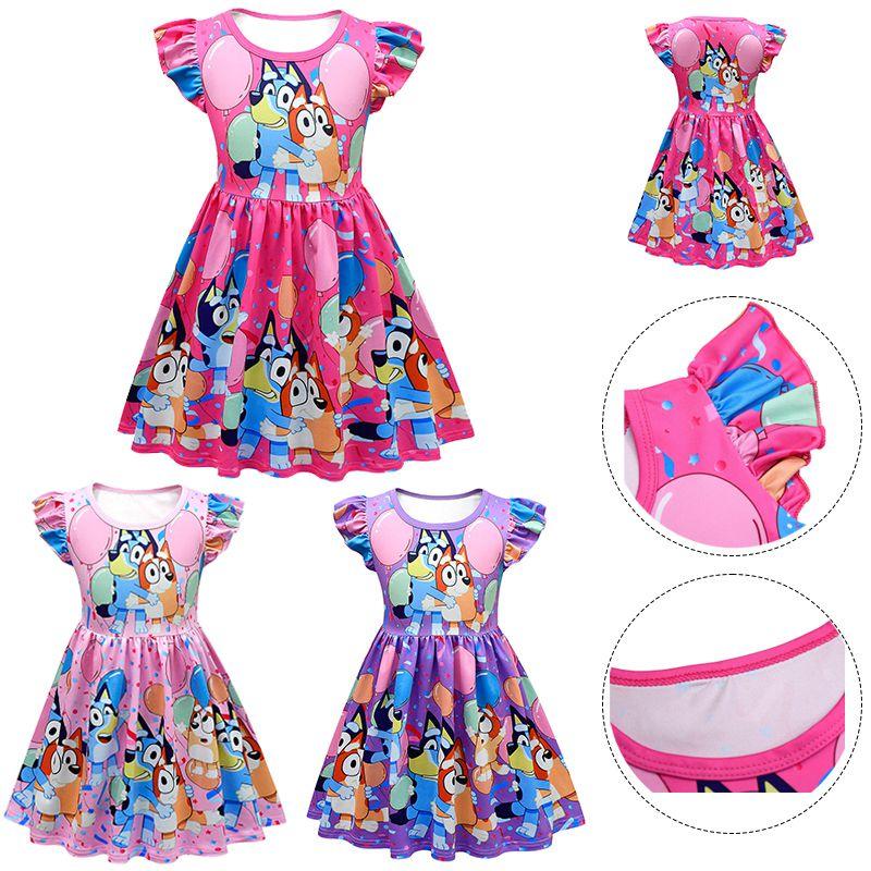 Bluey Bingo Print Cosplay Dress For Kids Halloween Or Theme Party Ready!