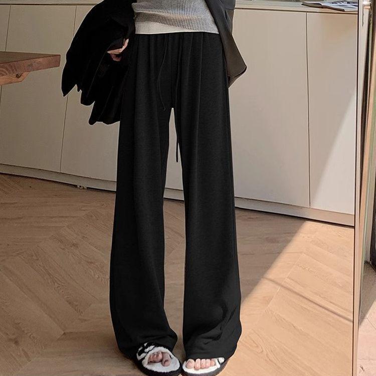 

Autumn High-Waist Straight Leg Drape Wide-Leg Pants for Women L