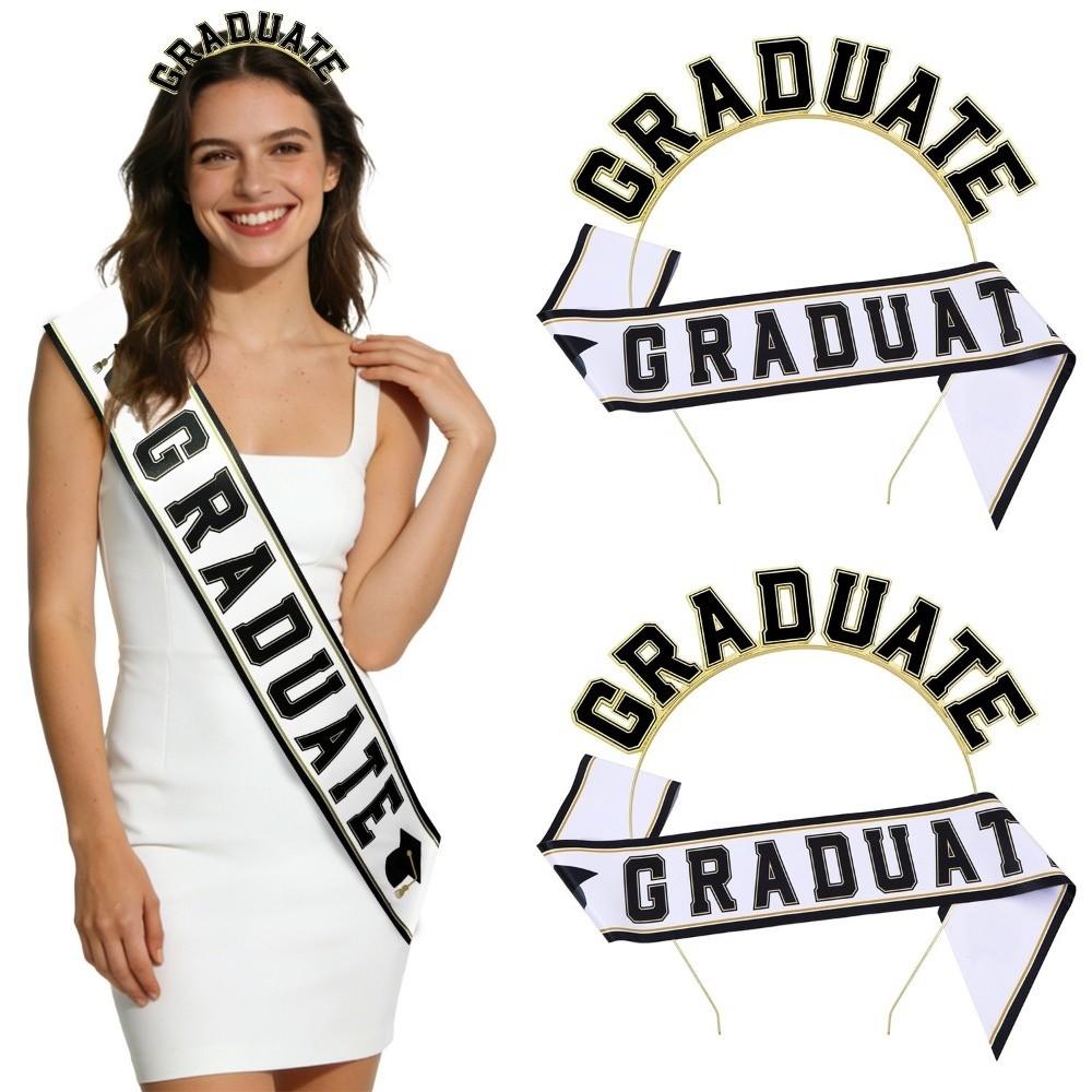Congrats Grad Graduation Sash Kit Graduation Theme Hair Hoop Graduation Headband Headdress Class of 2026 Graduate Sash Belts