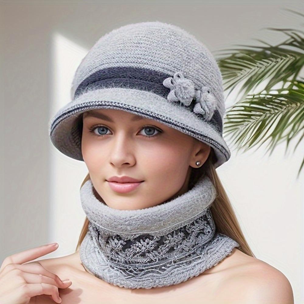 Festlig julmössa i bomullsstickning för kvinnor - Elastisk, Lätt, Dekorativ accessoar, Handtvättbar, Perfekt för utomhusaktiviteter och resor