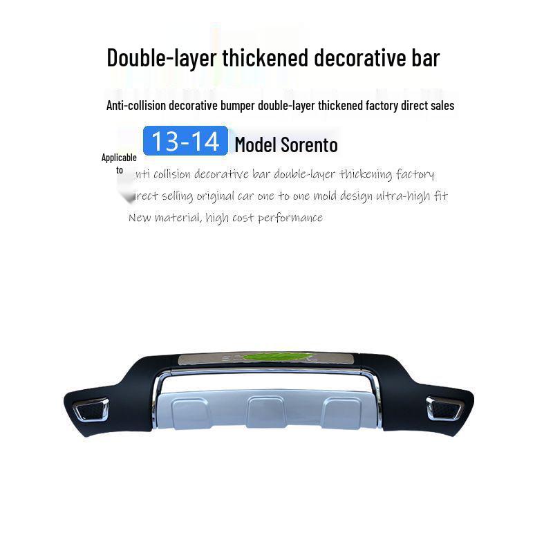 Sorento Front Bumper Decorative Guard for 2009-2017 Models - Enhanced Thickness for Front & Rear Bumpers