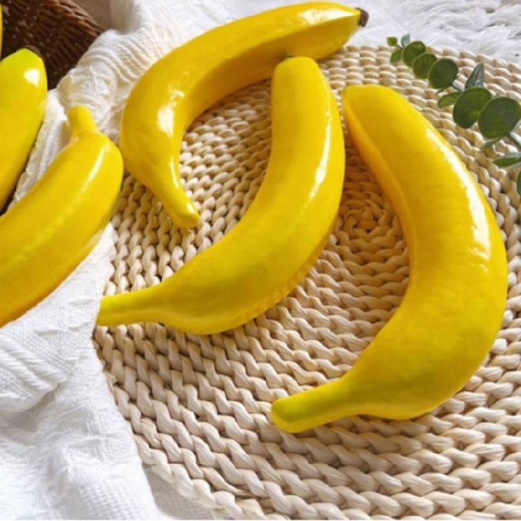 6Pieces Decorative Artificial Bananas Models Restaurant Photography Props Foam Texture for Photography and Teaching Tool