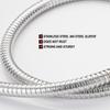 Adjustable Universal Shower Hose, 1.5-2m, Stainless Steel, Copper Cap, Double Buckle Flexible Tube for Hot/Cold Water