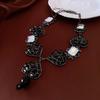 Vintage Heart Rhinestone Necklace Hollow Out Heart Drop Earrings Necklace Earrings  Party