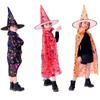 Multicolor Halloween Clothing Sequin Witch Cloak Cape Robe Witch Cloak Cape with Hat  Children/Kids
