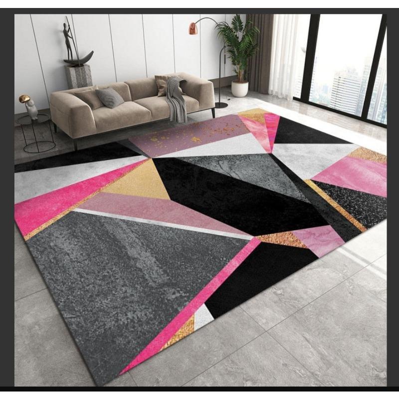 Minimalist Color Block Area Rug Modern Carpet for Living Room Bedroom Slip-resistant Wear-resistant Soft Floor Mat Home Decor