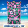 Floral Garden Theme Beach Towel Personalized Custom Name & Text Soft Quick Dry Beach Towel for Swimming Travel
