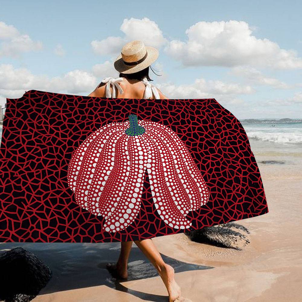 Serviette de plage en microfibre de l'artiste célèbre Y-Yayoi Kusama Absorbante Séchage rapide Douce Serviette pour Yoga Natation Vacances en station de montagne Alpinisme