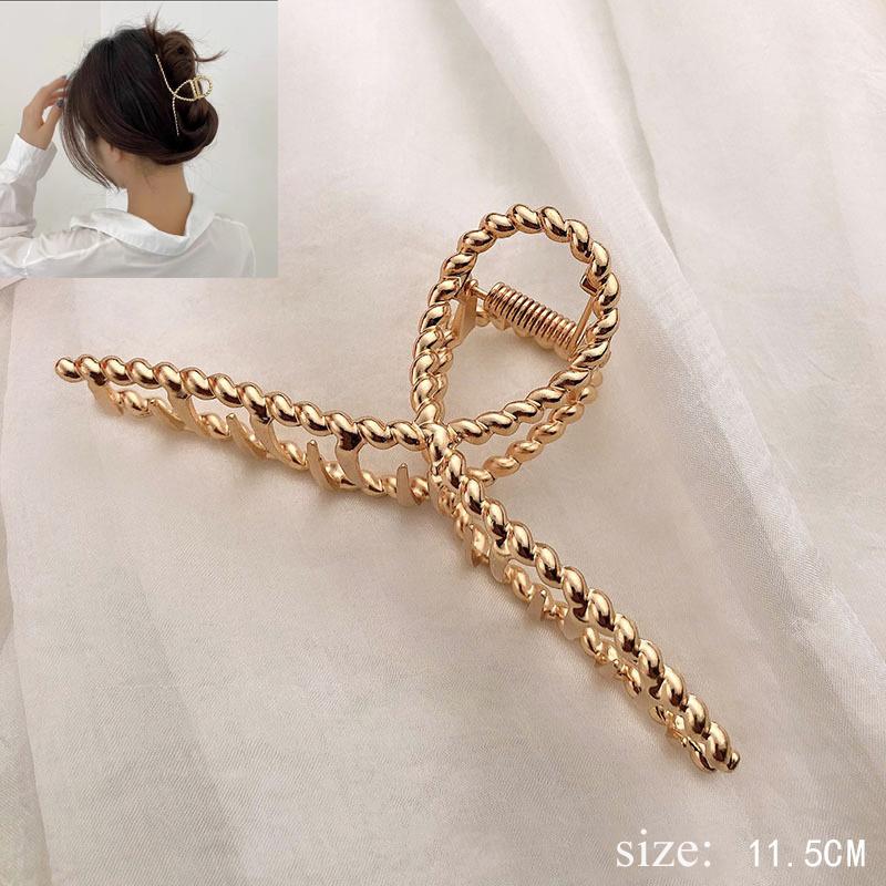 Simple Metal Geometric Hair Claw Clips Elegant Geometric Hair Accessories Cross Crab Bath Clip For Women Girl Headwear