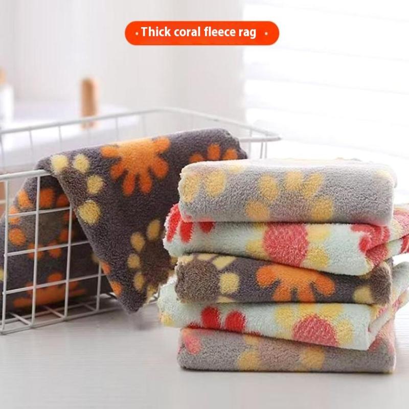 4 szt. Ściereczki do czyszczenia kuchni Miękkie chłonne ścierki Koralowy polar Słonecznik Ściereczka do wycierania Ściereczki Ściereczka do czyszczenia gospodarstwa domowego 30X30Cm