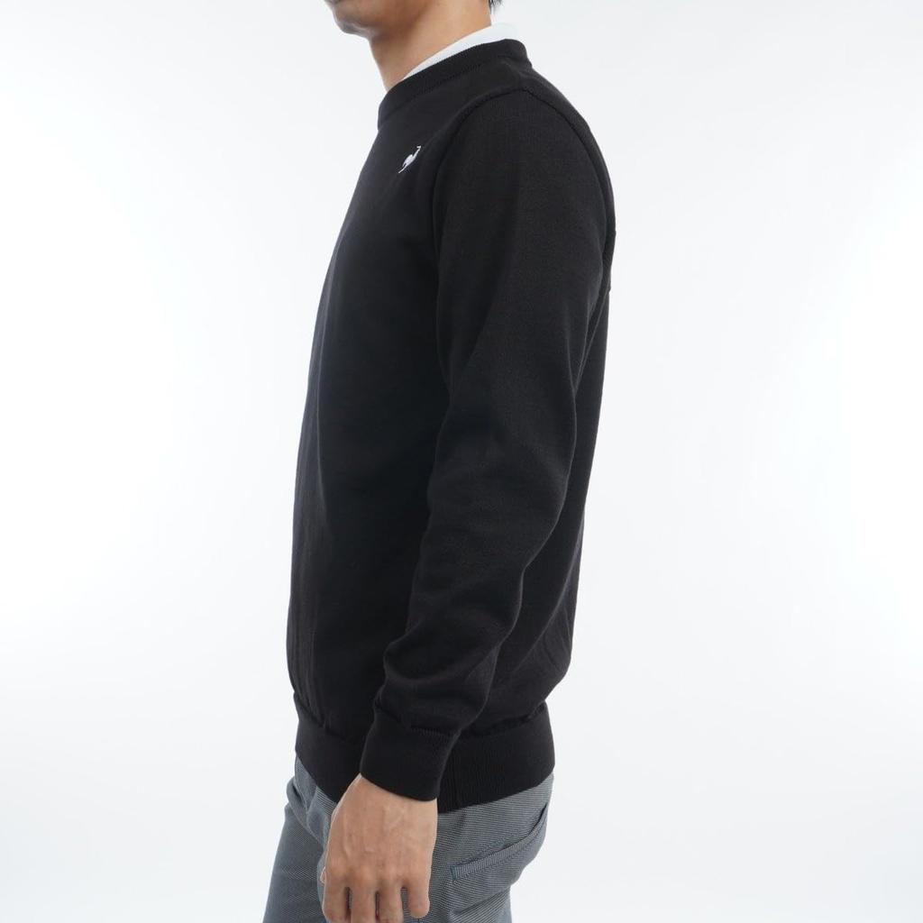 Coq Sportif Sweater Crew Neck Long Sleeve Simple Hand Washable Sporty Golf LG4FST01M BK00 [Le Golf] Men's (Black)