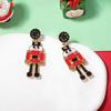 European and American Christmas Alloy Soldier Earrings with Rice Beads