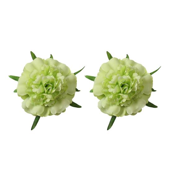 

2Pcs Women Hairpins 3D Flower Decor Hair Clips Anti-slip Teeth Holiday Leisure Side Bang Hair Pins Hair