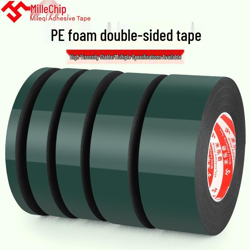 Green Film Double-Sided Tape: High-Temp Resistant, Strong Adhesive, Black Foam for Electrical & Hardware Repair.