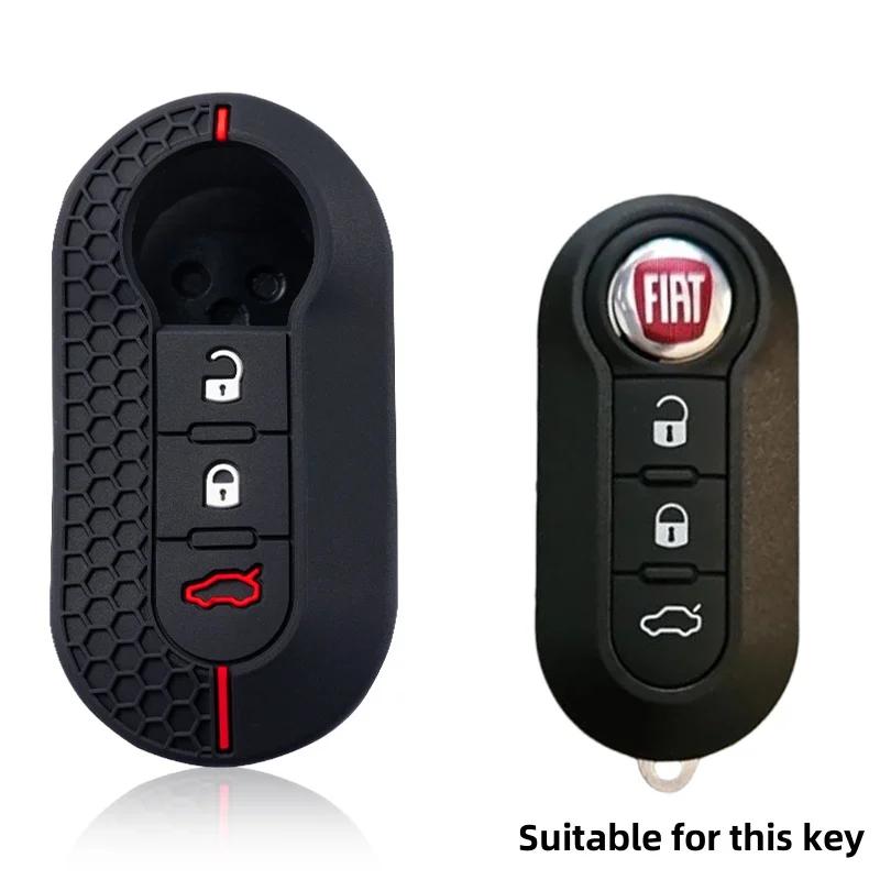 Silicone Key Case Remote Fob Car Key Cover For Peugeot Boxer For Citroen Jumper For Fiat 500 Panda Ducato 500L Punto Lancia Musa