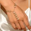 New White Love Zircon Ring Finger Chain Fashionable Simple Personalized Holiday Jewelry Birthday Gift