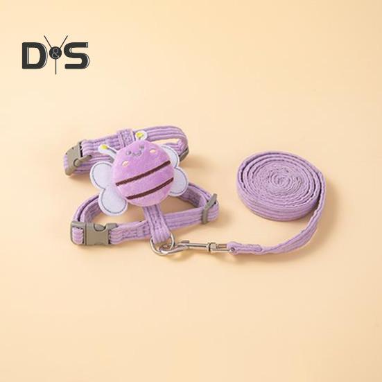 Набір шлейки та повідця для котів, регульована шлейка для кошенят, що не дозволяє втекти, з мультяшною бджілкою, для малих та середніх котів, собак, для прогулянок на вулиці