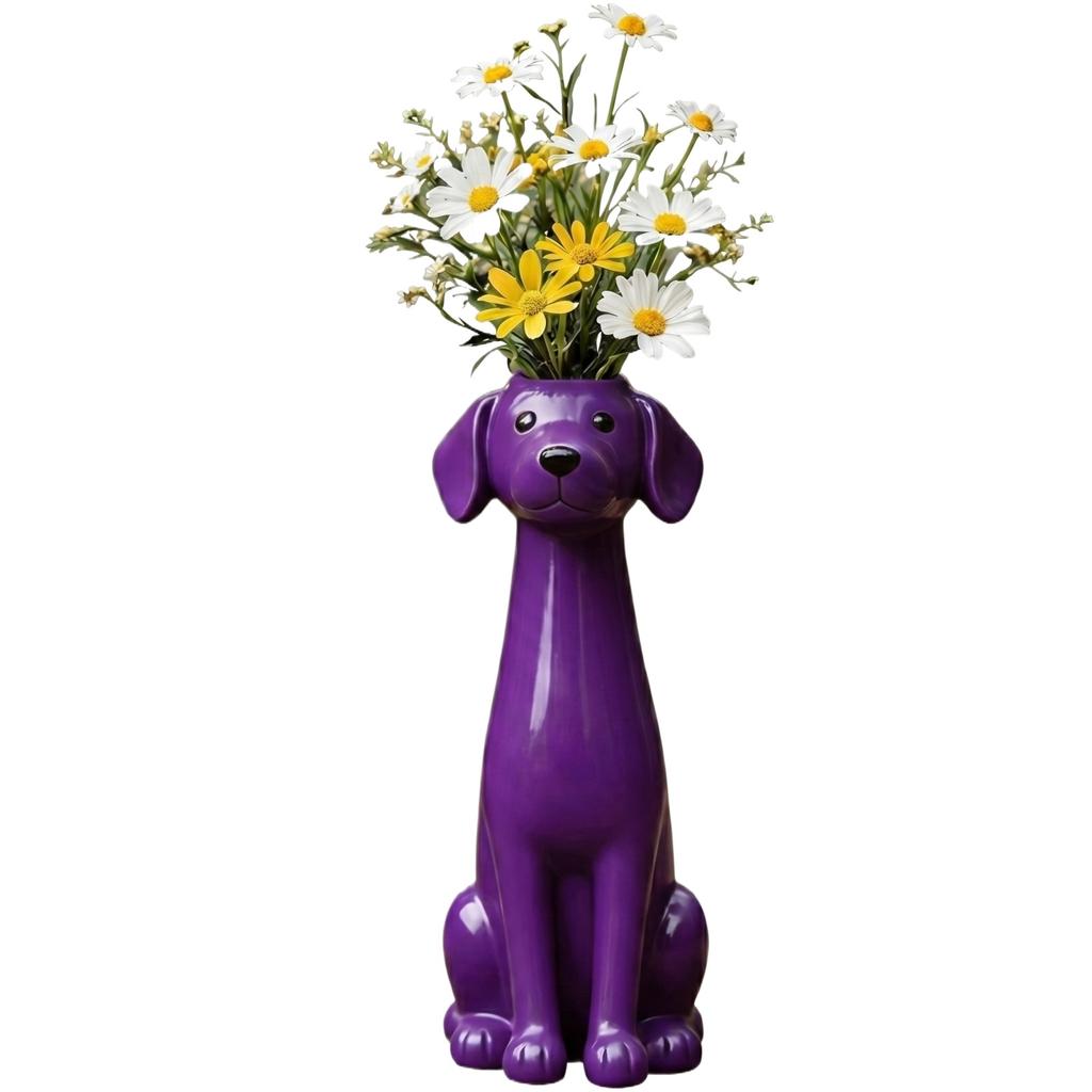 Vaso a Forma di Cane in Resina Artigianale Scultura Decorativa Unica per la Casa per Uso Interno Materiale Durevole Design Artistico