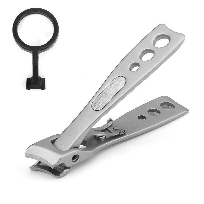 Sharp Large-Jaw Multi-functional Nail Clippers with Magnifying Glass for Middle-aged & Elderly