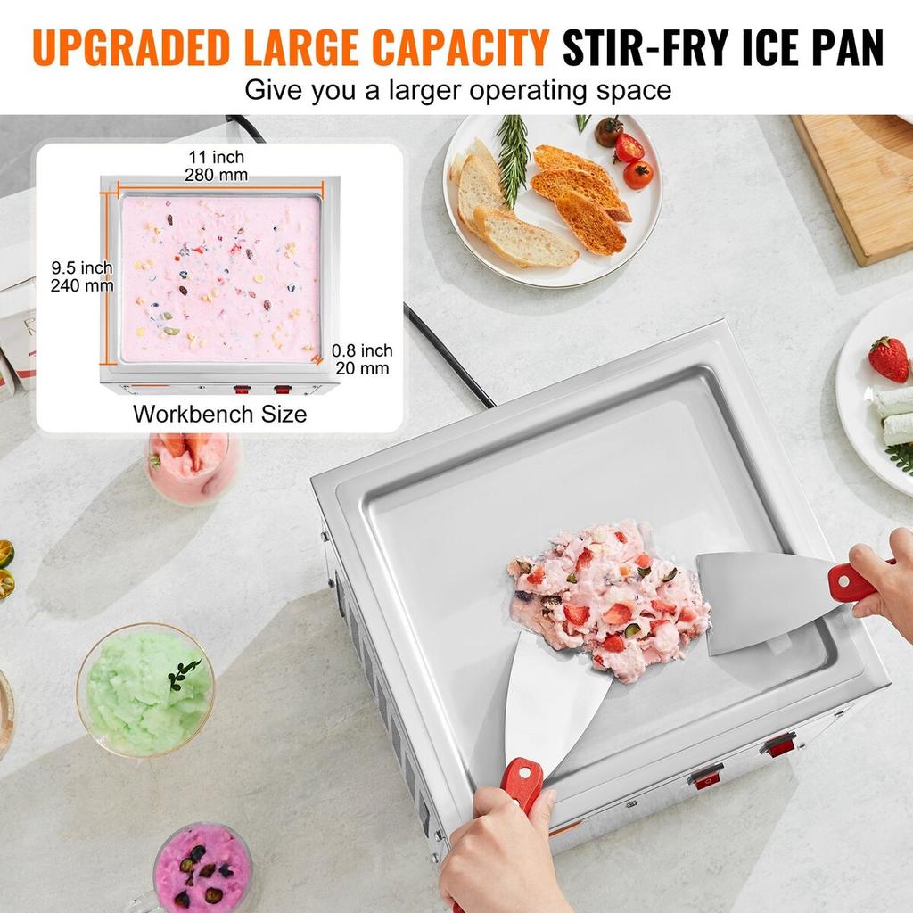 Fried Ice Cream Roll Machine Rolled Ice Cream Maker 11 X 9.5 Inch Pan