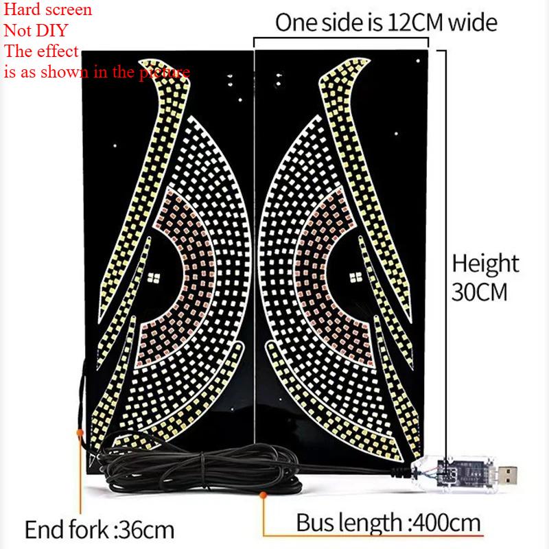 

2PCS Windshield Devil s Eyes Bliking Flashing LED Eyes APP Bluetooth Control DIY LED Matrix Pixel Board Truck Window LED Screen