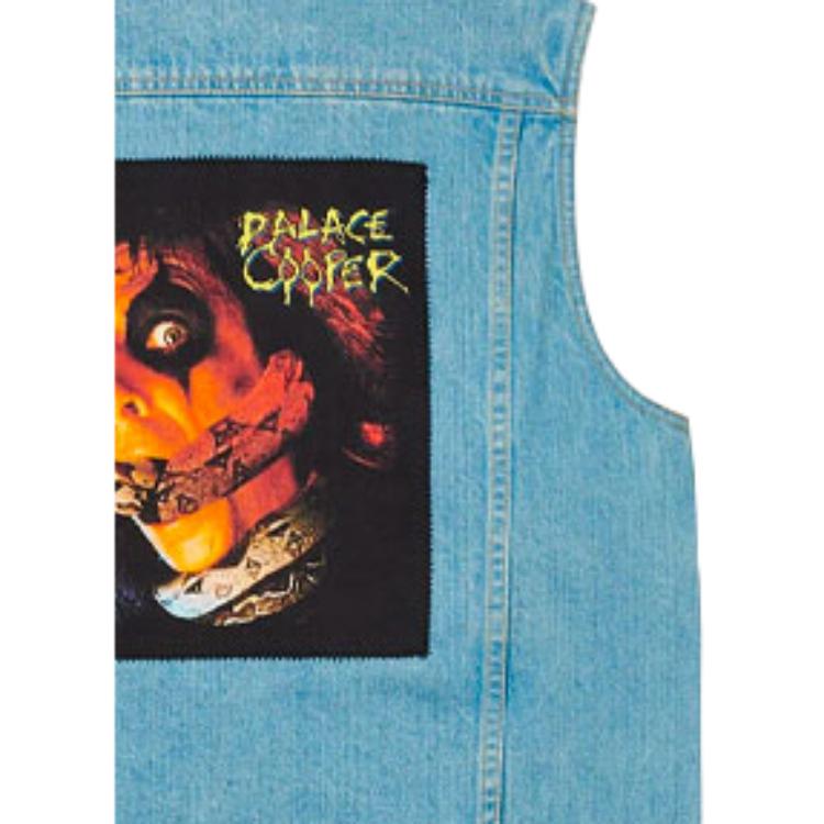 Palace Graphic Print Denim Vest Unisex Tops Blue P20D021
