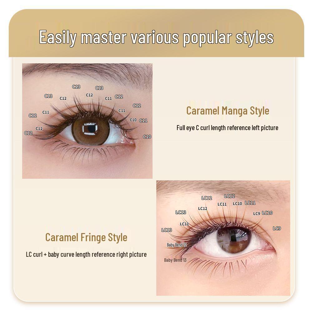 0.05 Caramel Brown Fox-like Eyelash Extensions - Matte, Soft, No-Root Shedding, Chinese-Style, Salon-Quality Camellia Lash
