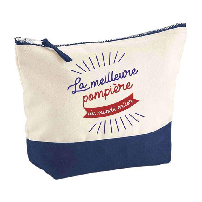 Trousse de maquillage - PLANETEE - Meilleure pompière du monde - Grand format - Coton - Impression HD (Made in France)