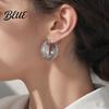 Minimalist Geometric Jewelry 1 Pair Twisted Hoop Earrings for Women