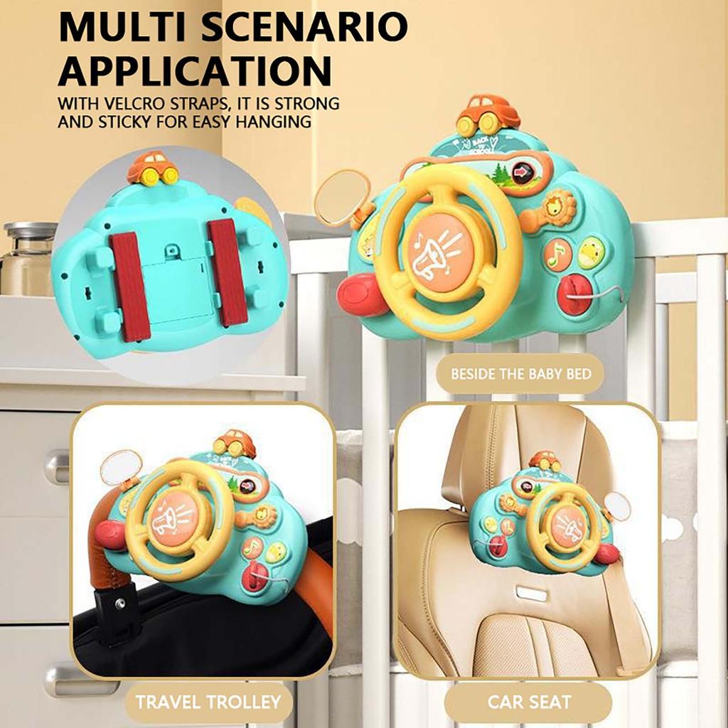 Children's Multifunctional Steering Wheel Puzzle Toy, Early Education Puzzle Sound And Light Busy Board Toy