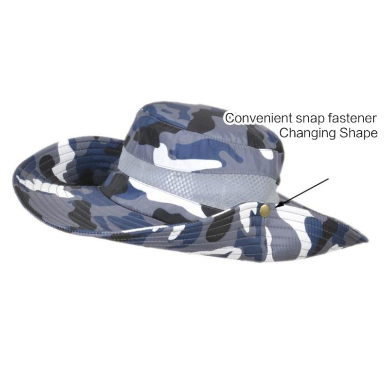 Foldable Bucket Hat for Adult Teenagers Wide Brim Foldable Fisherman Hat Spring Summer Anti-uv Hat Camouflage Design