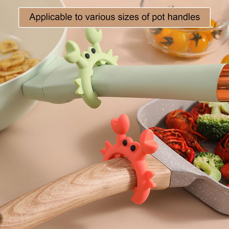 1PC Crab Shaped Silicone Kitchenware Sets Spill-Proof Spoon and Pot Lid Rack Multifunctional Spatula Shelves Kitchen Gadgets