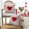 Red Heart Valentine's Day Pillowcase Polyester Simple Envelope Throw Pillow Cover Soft Wedding Pillow Cover For Sofa Decoration