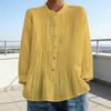 Yousheng Women Shirt Pure Color Stand Collar Long Sleeve Single-Breasted Button Casual Tops Work Party Date Daily