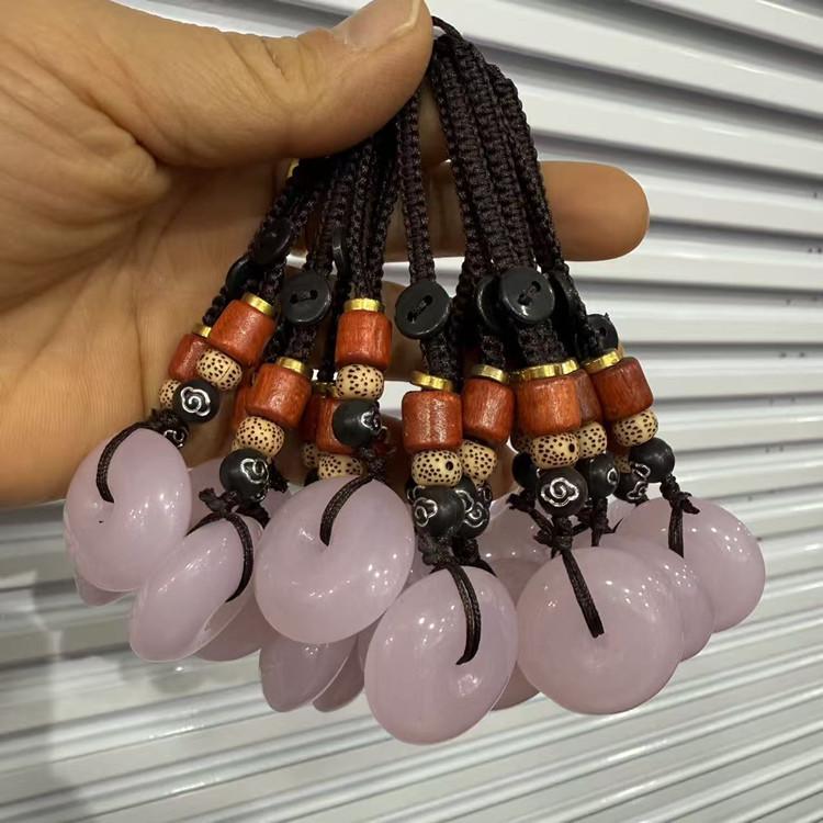 Imitation Agate Chalcedony Jade Pendant Keychain - Creative Couples Gift for Men and Women